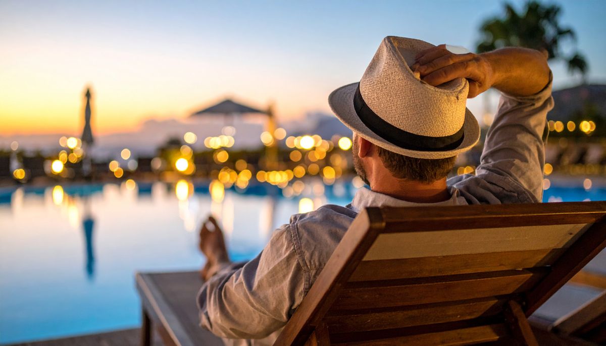 Urlauber im Liegestuhl